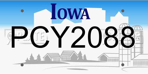 PCY2088 Iowa License Plate