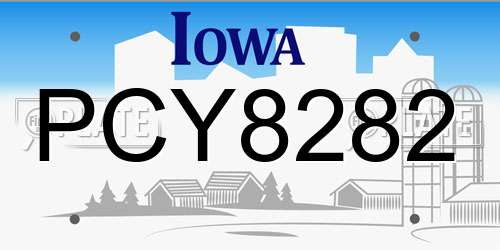 PCY8282 Iowa License Plate