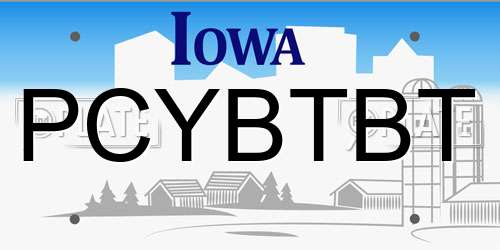 PCYBTBT Iowa License Plate