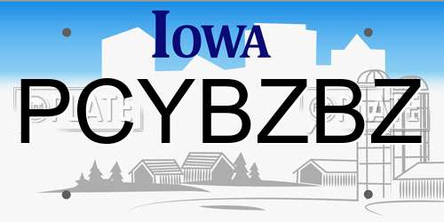 PCYBZBZ Iowa License Plate
