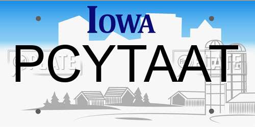 PCYTAAT Iowa License Plate