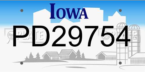 PD29754 Iowa License Plate