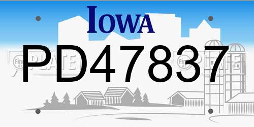 PD47837 Iowa License Plate