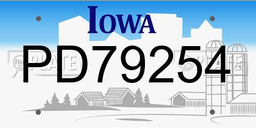 PD79254 Iowa License Plate