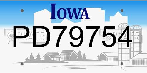 PD79754 Iowa License Plate