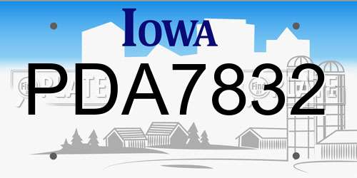 PDA7832 Iowa License Plate