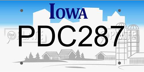 PDC287 Iowa License Plate
