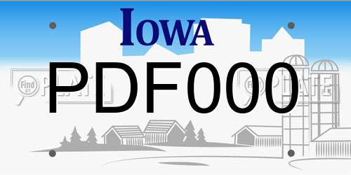 PDF000 Iowa License Plate