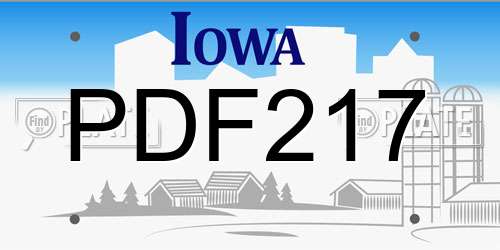 PDF217 Iowa License Plate