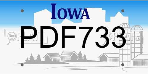 PDF733 Iowa License Plate