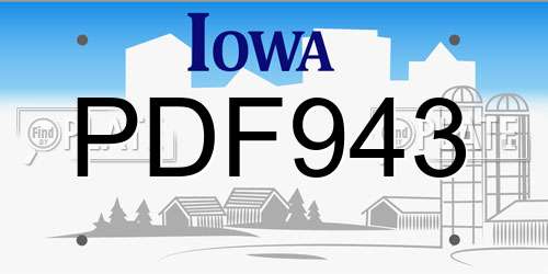 PDF943 Iowa License Plate