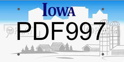 PDF997 Iowa License Plate