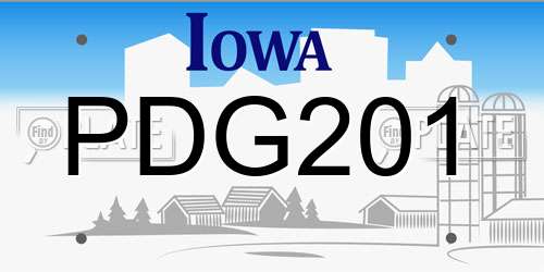 PDG201 Iowa License Plate