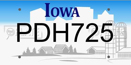 PDH725 Iowa License Plate