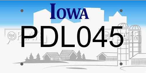 PDL045 Iowa License Plate