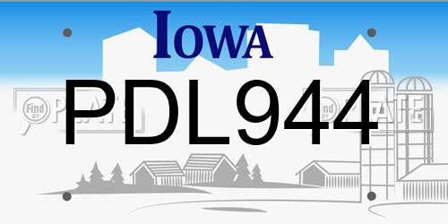 PDL944 Iowa License Plate