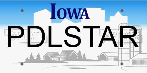 PDLSTAR Iowa License Plate