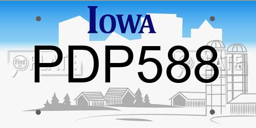 PDP588 Iowa License Plate