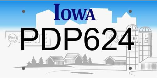 PDP624 Iowa License Plate