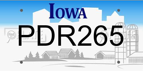 PDR265 Iowa License Plate