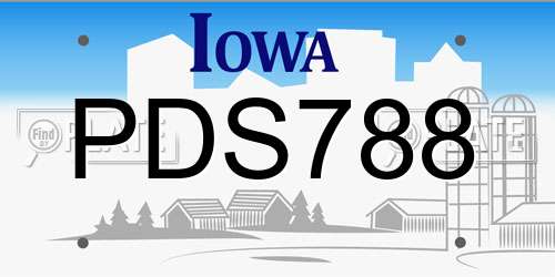 PDS788 Iowa License Plate