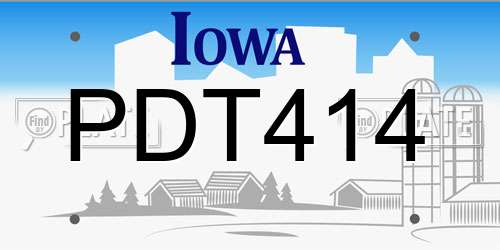PDT414 Iowa License Plate