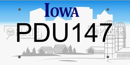 PDU147 Iowa License Plate
