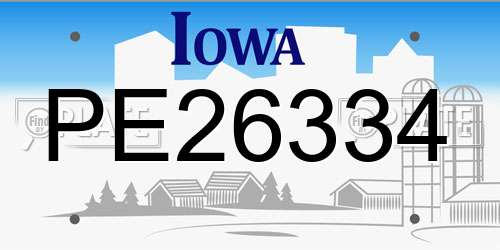 PE26334 Iowa License Plate
