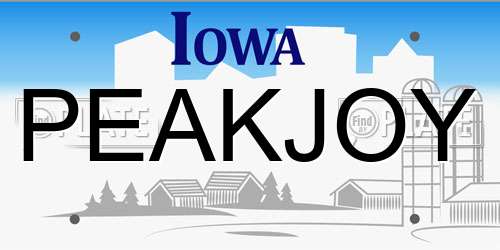 PEAKJOY Iowa License Plate