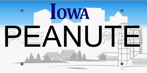 PEANUTE Iowa License Plate