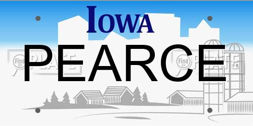 PEARCE Iowa License Plate