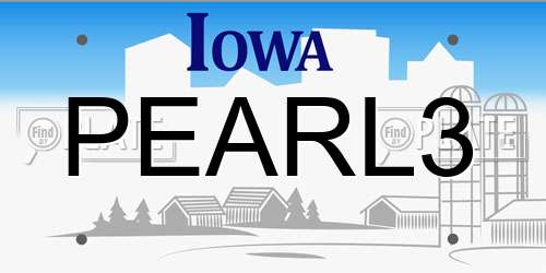 PEARL3 Iowa License Plate