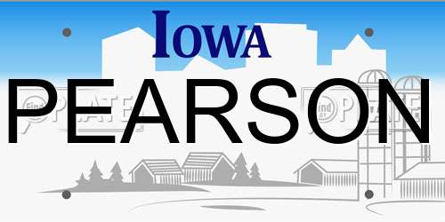 PEARSON Iowa License Plate