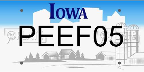 PEEF05 Iowa License Plate