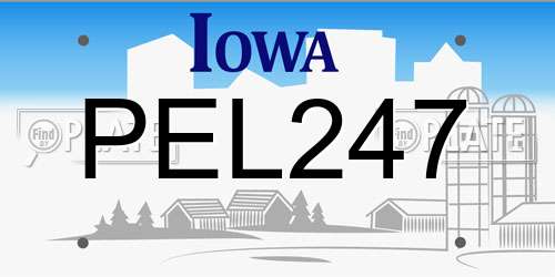 PEL247 Iowa License Plate
