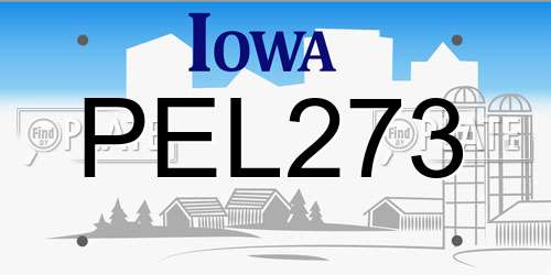 PEL273 Iowa License Plate