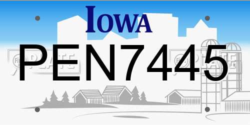 PEN7445 Iowa License Plate