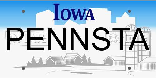 PENNSTA Iowa License Plate