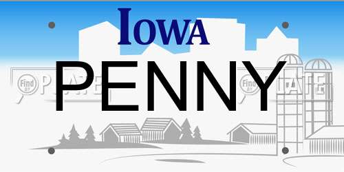 PENNY Iowa License Plate