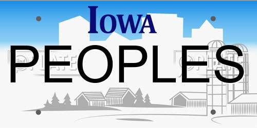 PEOPLES Iowa License Plate