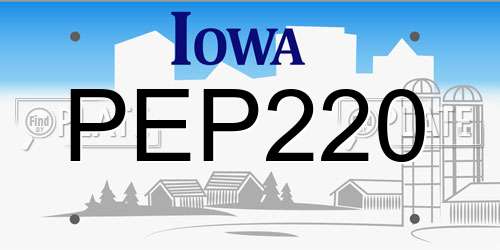 PEP220 Iowa License Plate