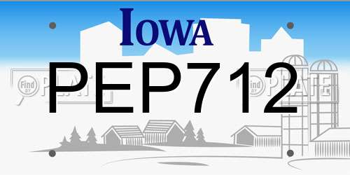 PEP712 Iowa License Plate