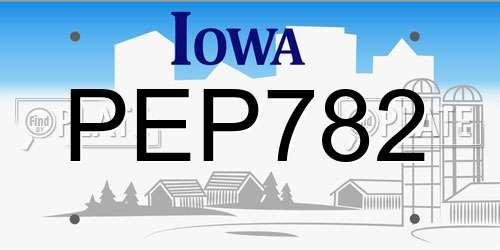 PEP782 Iowa License Plate