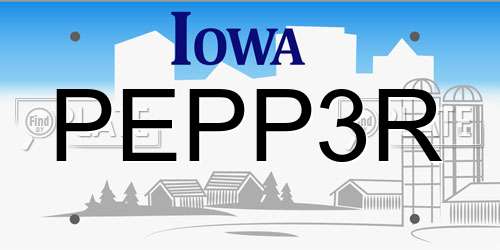 PEPP3R Iowa License Plate