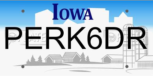 PERK6DR Iowa License Plate