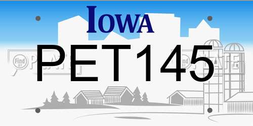 PET145 Iowa License Plate