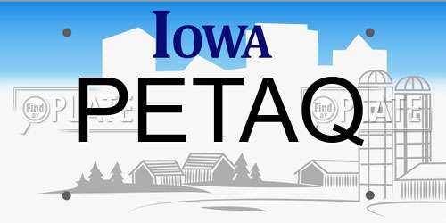 PETAQ Iowa License Plate