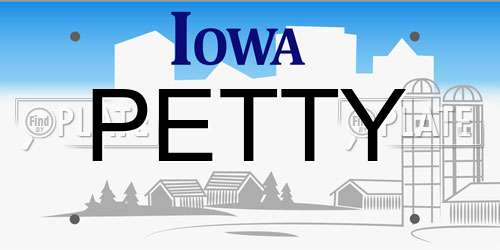 PETTY Iowa License Plate