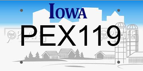 PEX119 Iowa License Plate