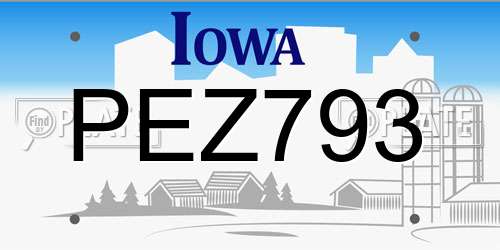 PEZ793 Iowa License Plate